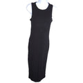 L'AGENCE Womens Ribbed Knit Tank Midi Dress Black Sleeveless Bodycon XS