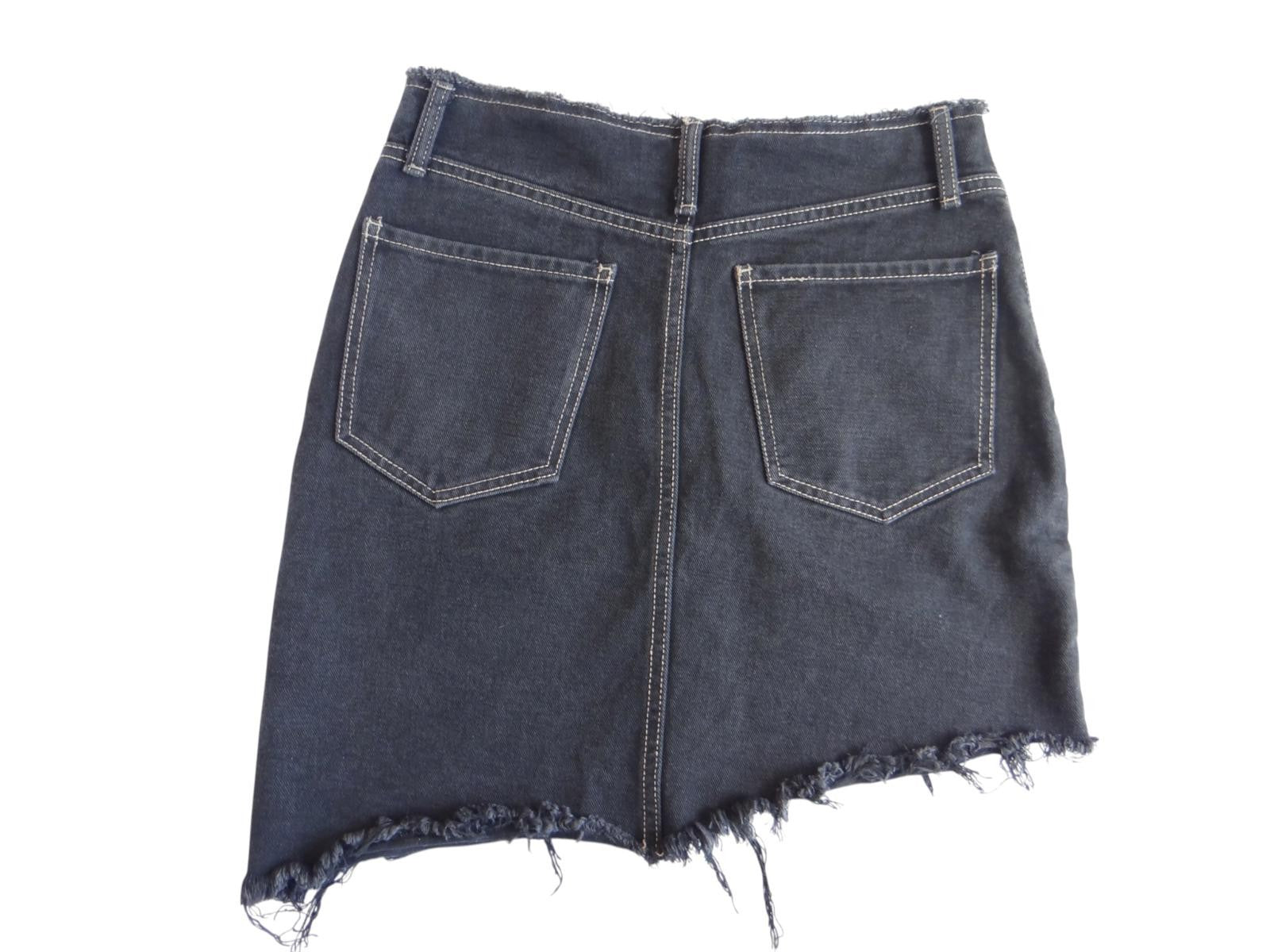 Forever 21 Distressed Black Denim Skirt