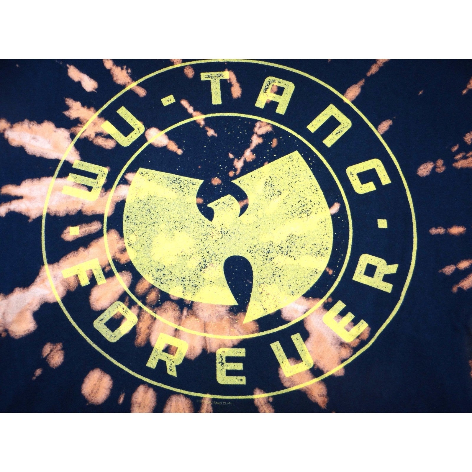 Wu Tang Forever Tie Dye Bleached Black T Shirt Mens Large FEA Merch