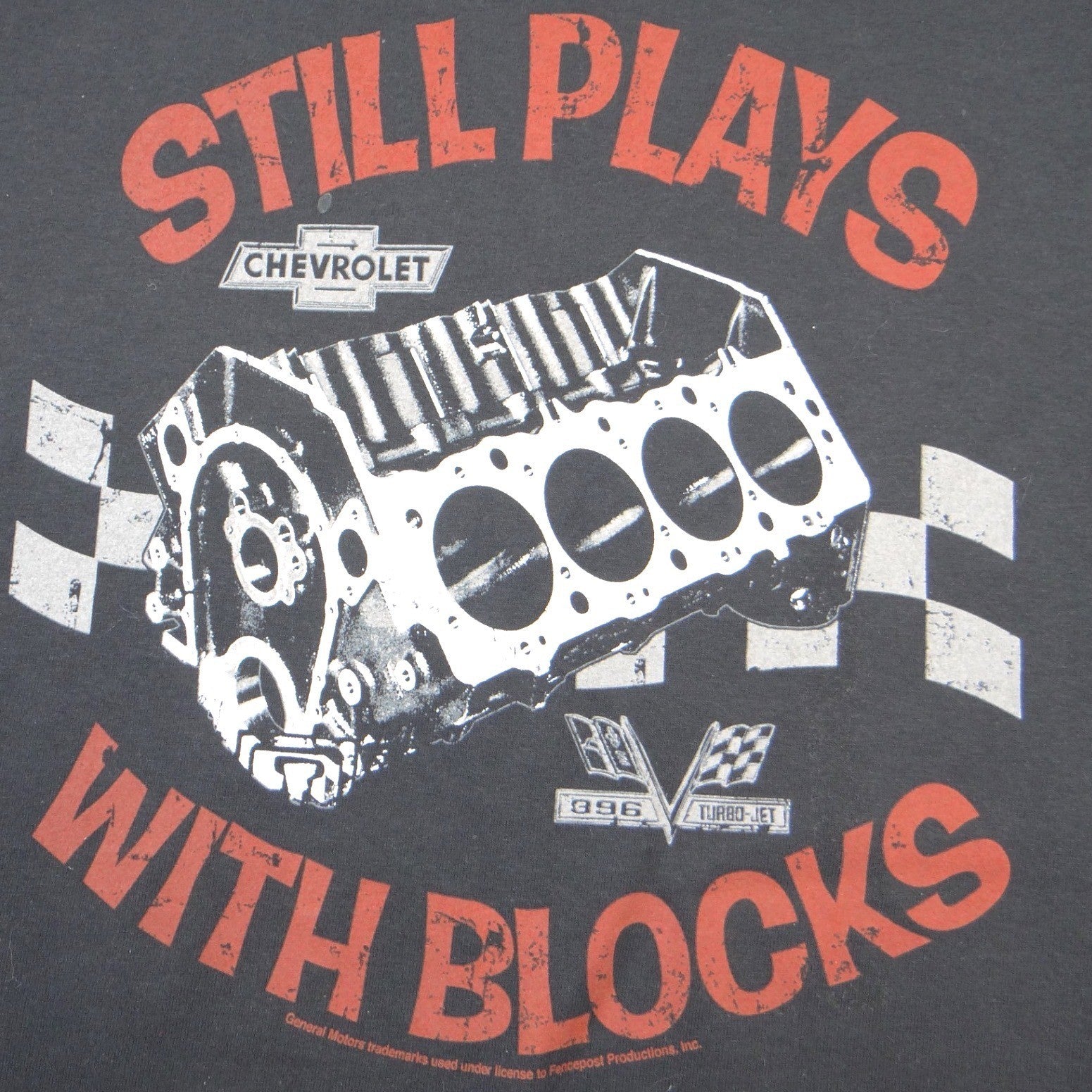 Newport Blue Chevrolet Still Plays With Blocks Graphic T-Shirt Mens Medium Black