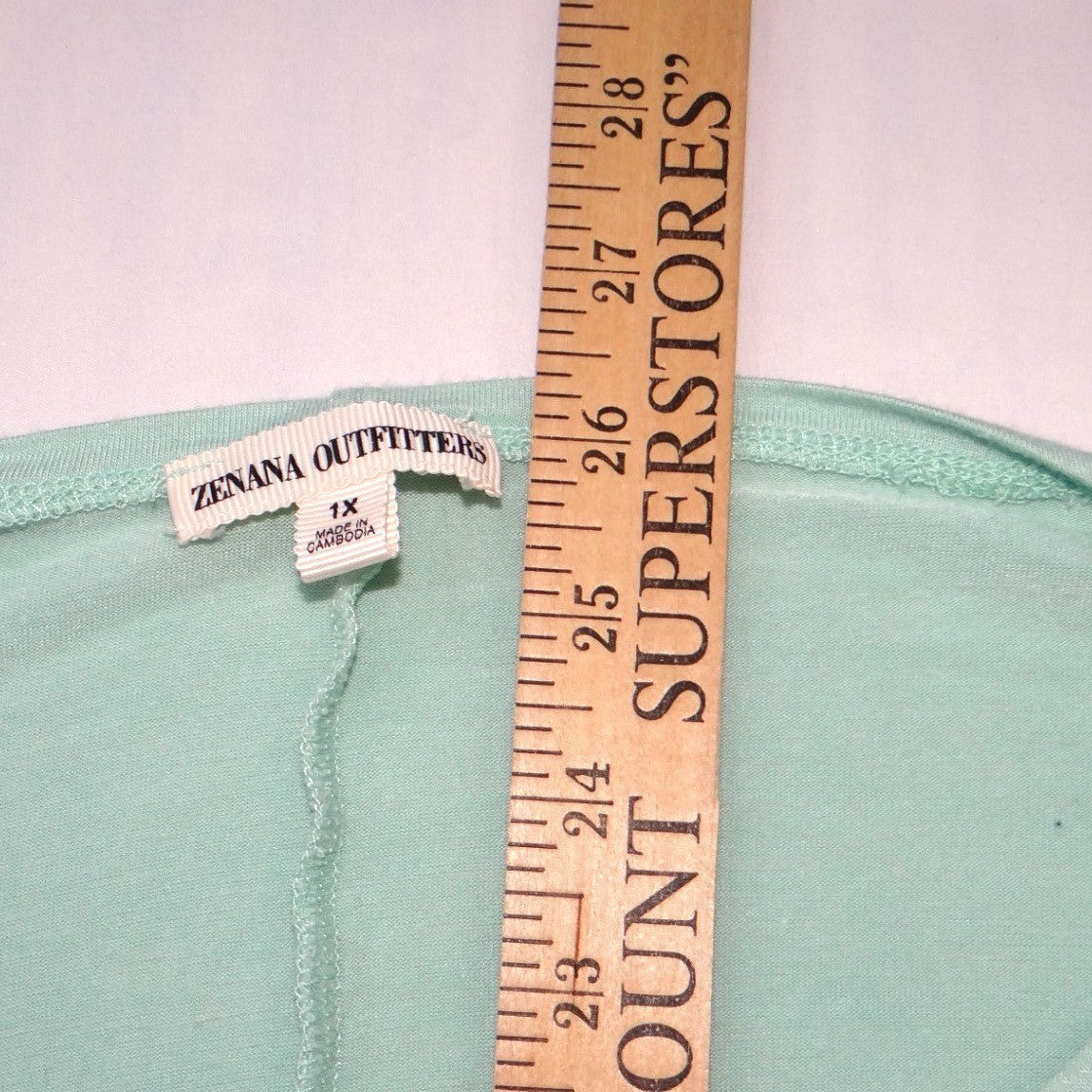 Zenana Outfitters Mint Green Dolman Sleeve Split Shoulder Top Plus Size 1X