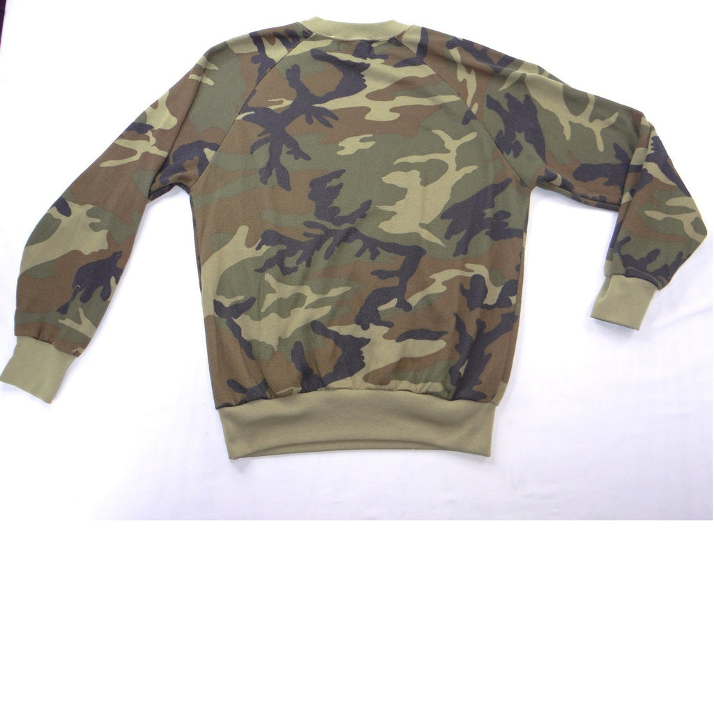 Vintage Duck Bay Camouflage Raglan Crewneck Sweatshirt Mens Medium Green Brown