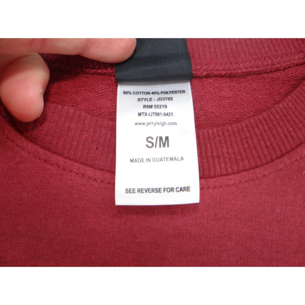 Modern Lux Sun Floral Graphic T Shirt Burgundy Cotton Poly Blend S M