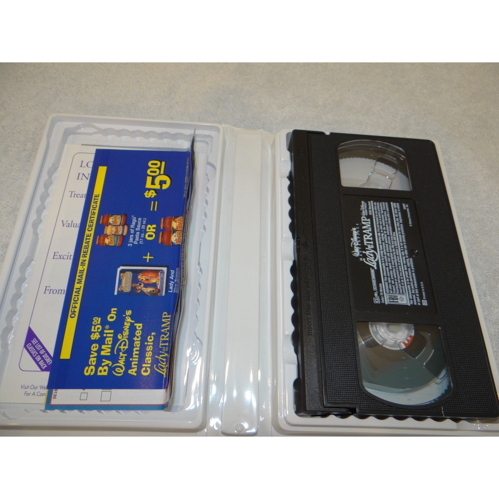 Lady and the Tramp VHS Walt Disney Masterpiece Collection Fully Restored