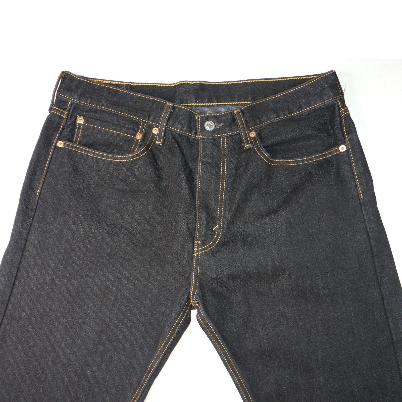 Altered Custom Levi Strauss 505 Mens Black Straight Fit Jeans Size 34x24