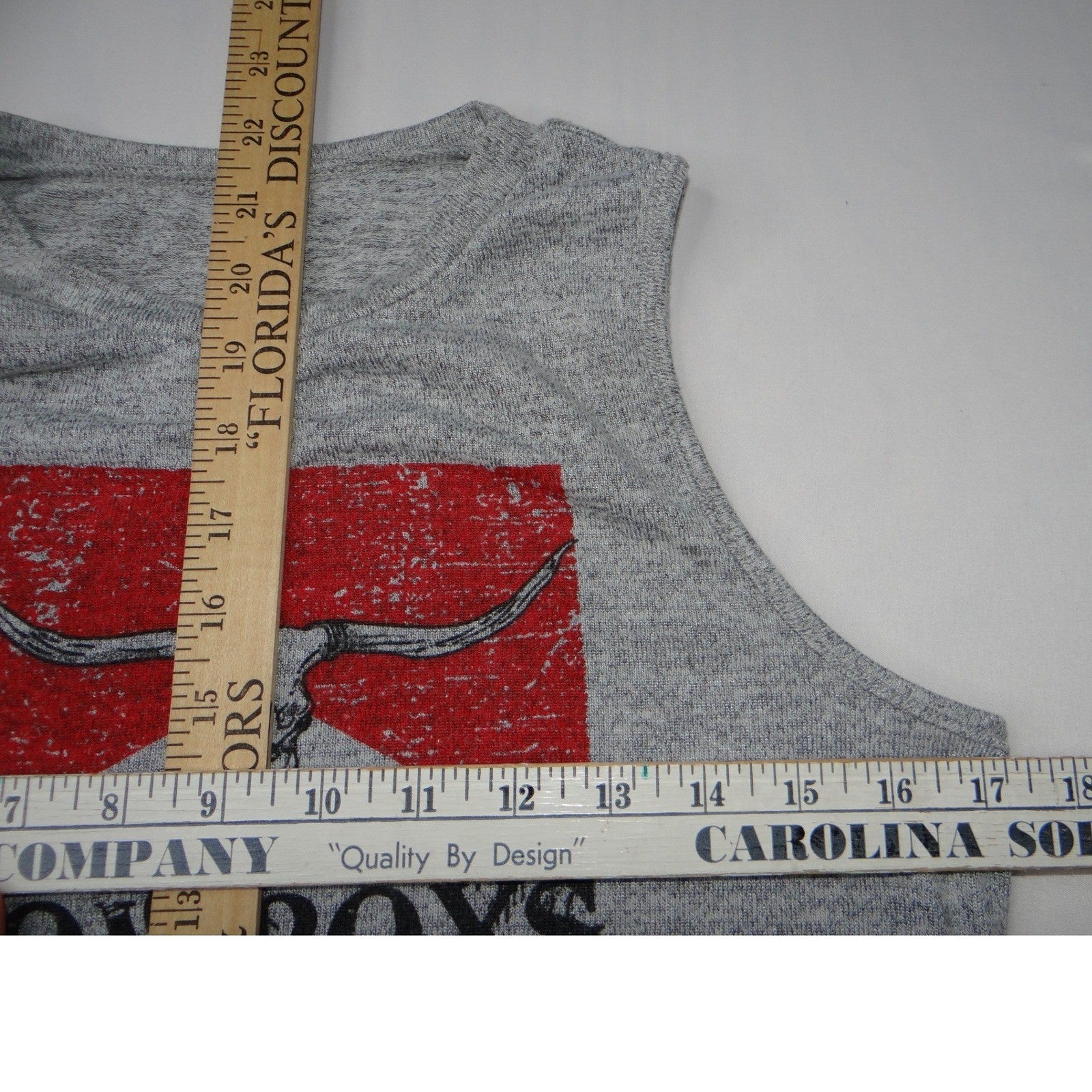 Gray Tank Top Cow Skull & Beer Graphic Sleeveless Women's M
