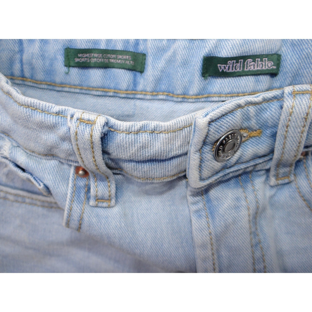 Wild Fable Womens Light Wash Denim Cutoff Shorts High Rise Distressed Size L
