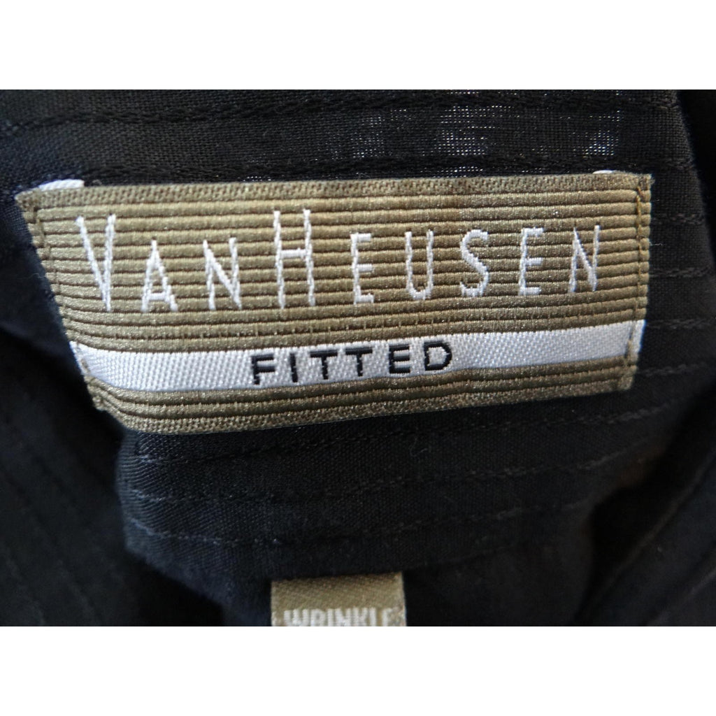Van Heusen Men's Black Long Sleeve Dress Shirt - XL