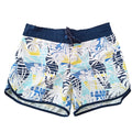 Columbia PFG Womens Tropical Leaf Board Shorts Blue White Yellow Size Small