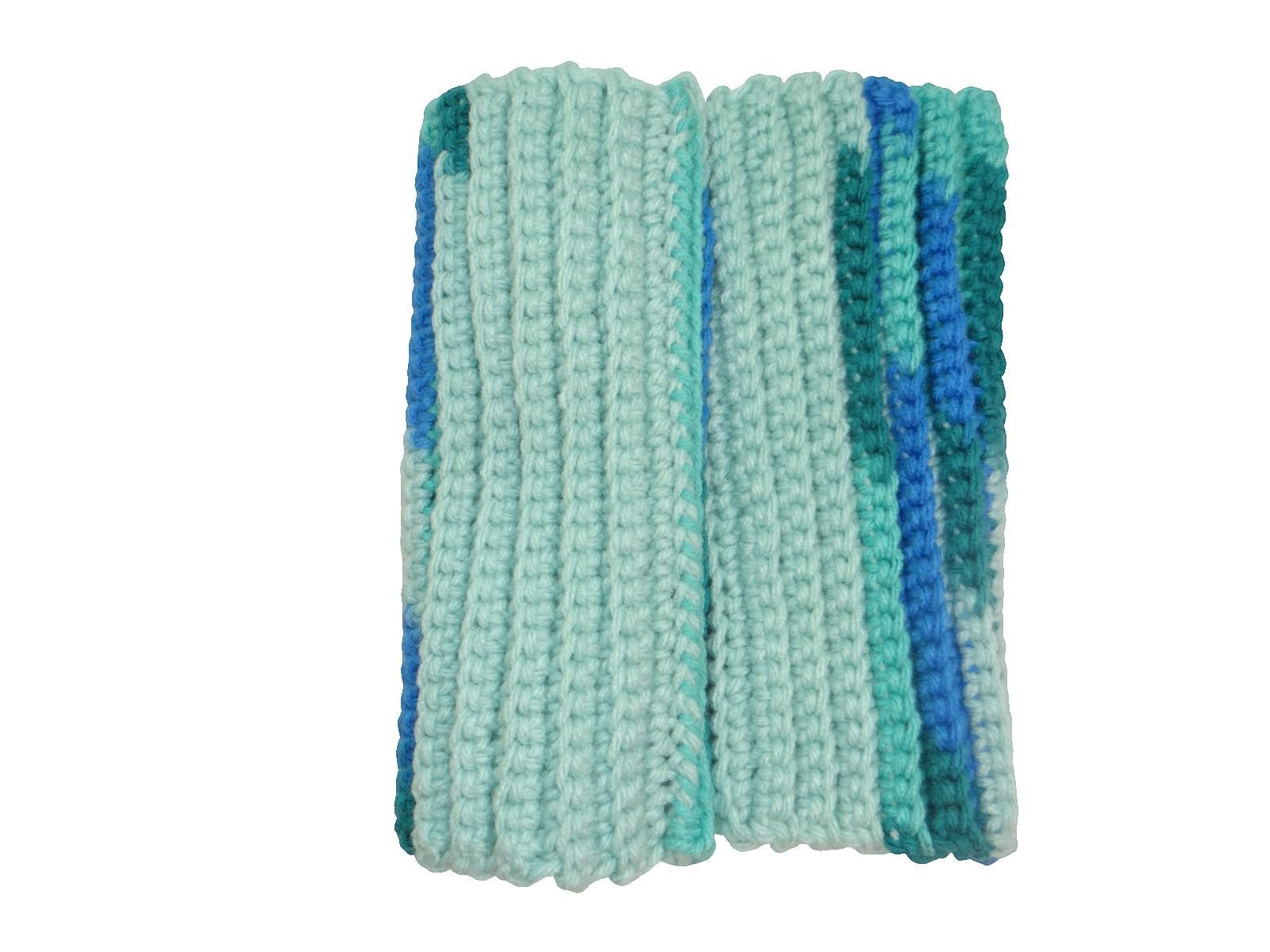 Handmade Crochet Hand Warmer in Blue and Green Tones Lot 2