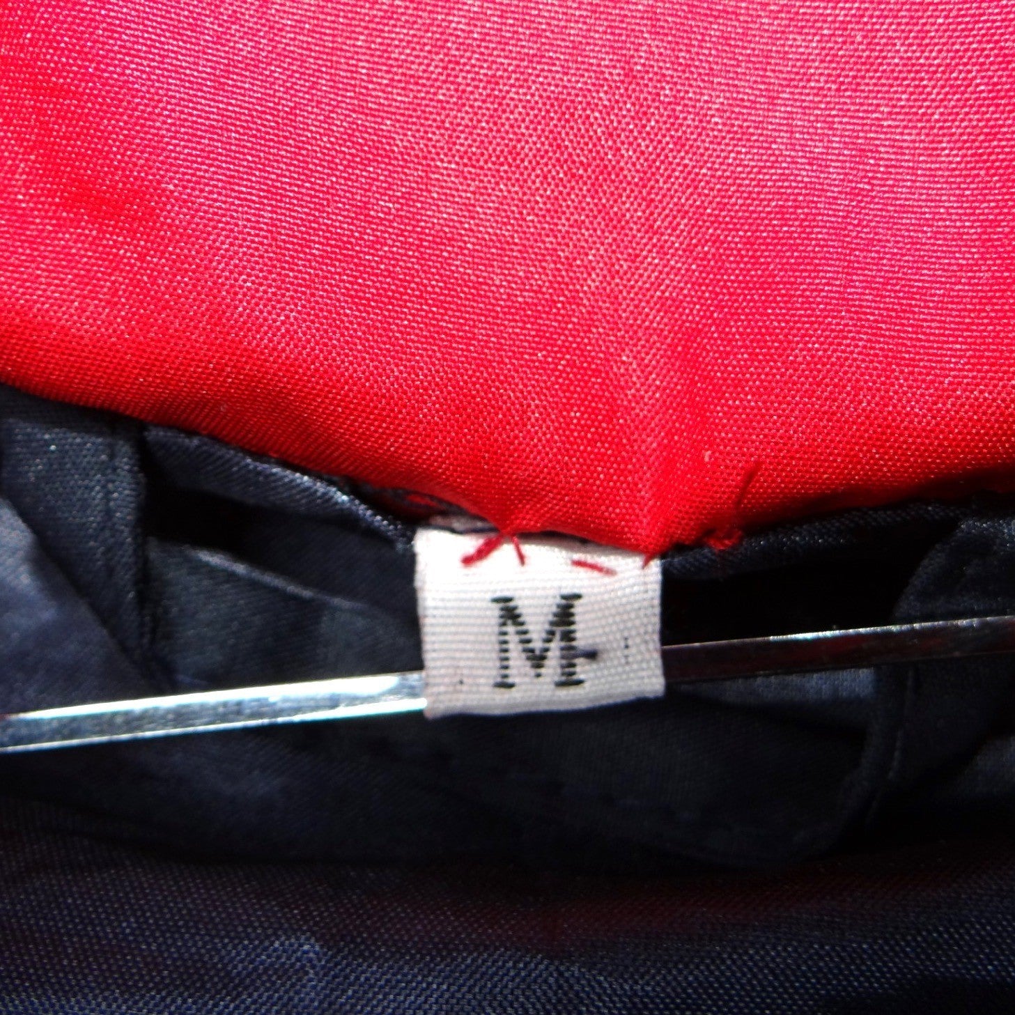 Womens Navy Blue Hooded Lightweight Rain Jacket Red Accents Size M