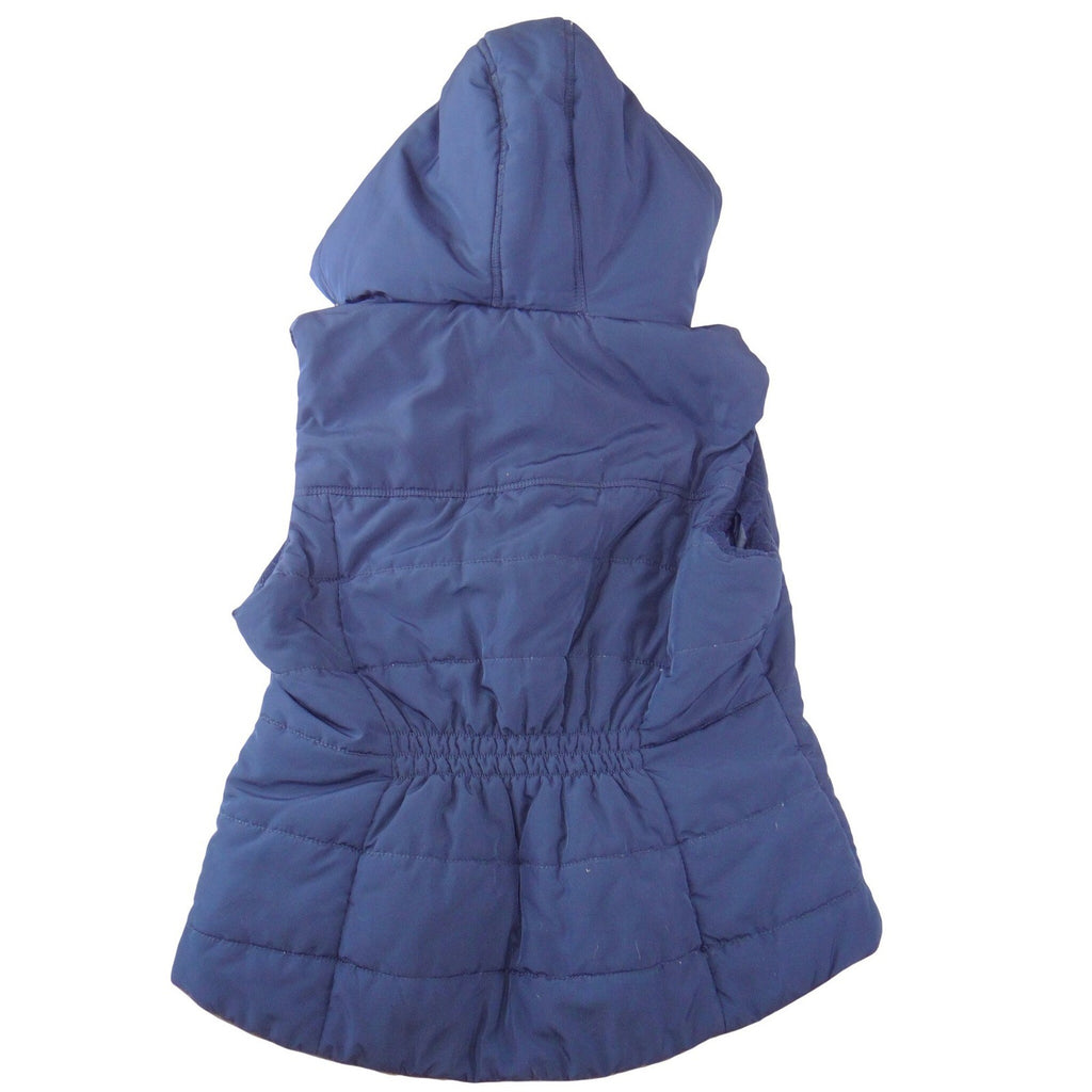 Prince & Fox Navy Blue Quilted Puffer Vest with Detachable Hood XL