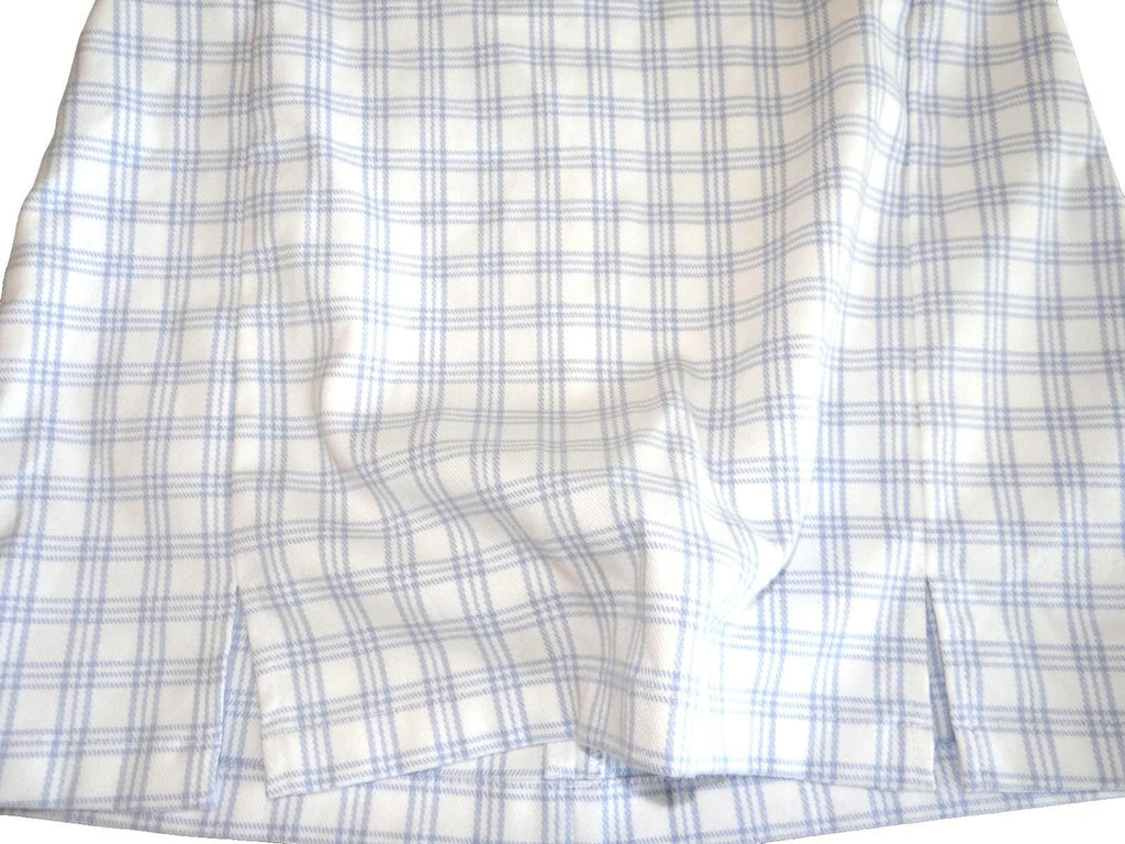 Brandy Melville White and Light Blue Plaid Mini Skirt