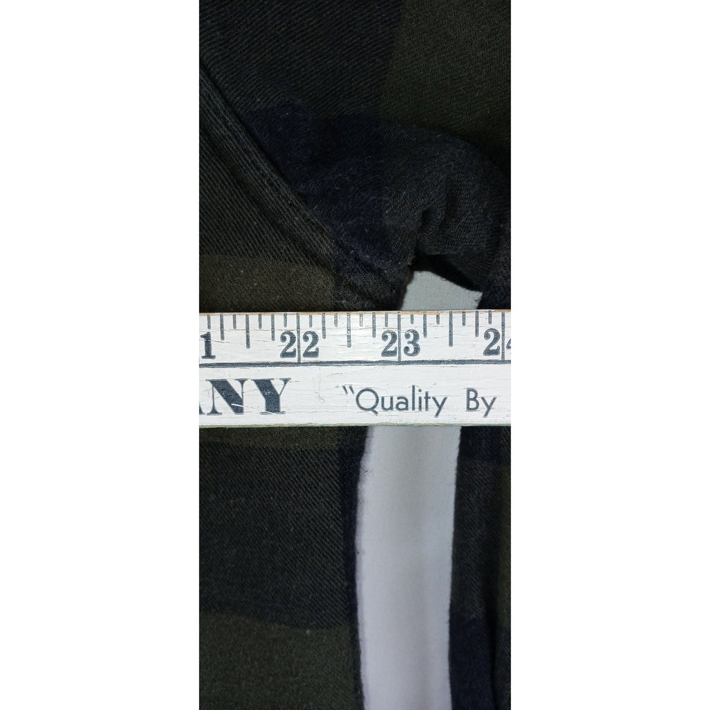 RedHead Sherpa Lined Flannel Shirt Jacket Mens Green Black Plaid Workwear