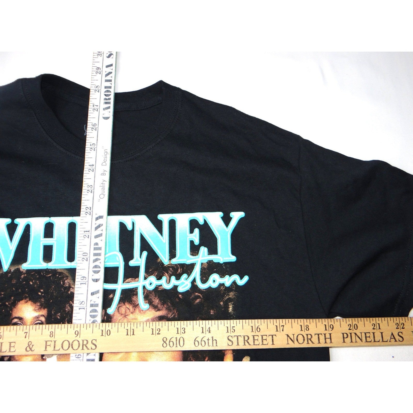 Whitney Houston Graphic T Shirt Black Cotton Short Sleeve Women's Size M NWOT