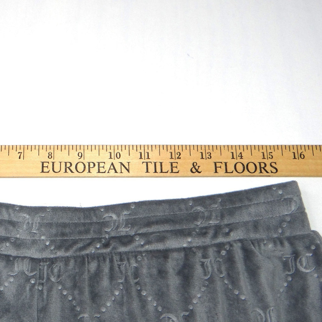 Juicy Couture Velour Shorts Grey All Over JC Logo Sleepwear Loungewear Women XL