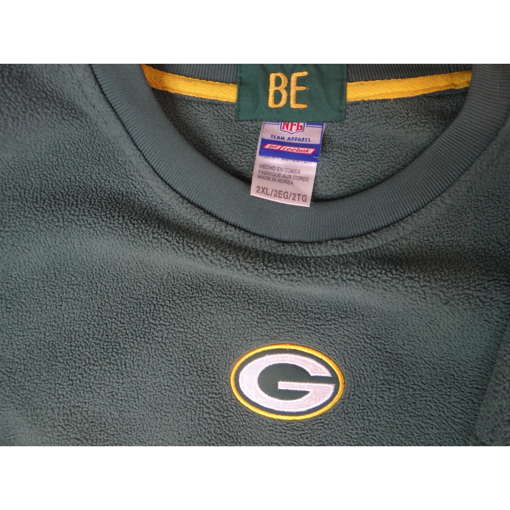 Green Bay Packers Fleece Sweatshirt Men's XXL NFL Reebok Green Yellow