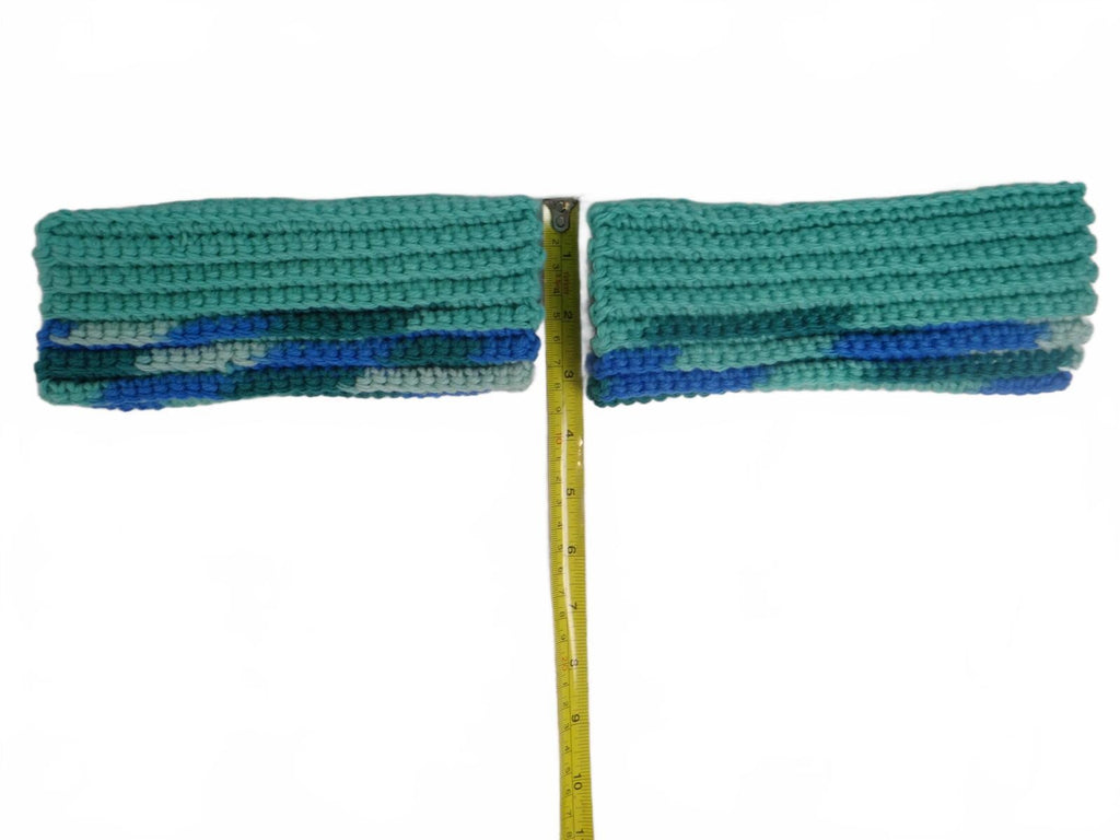Handmade Crochet Handwarmers in Blue and Green Lot 4