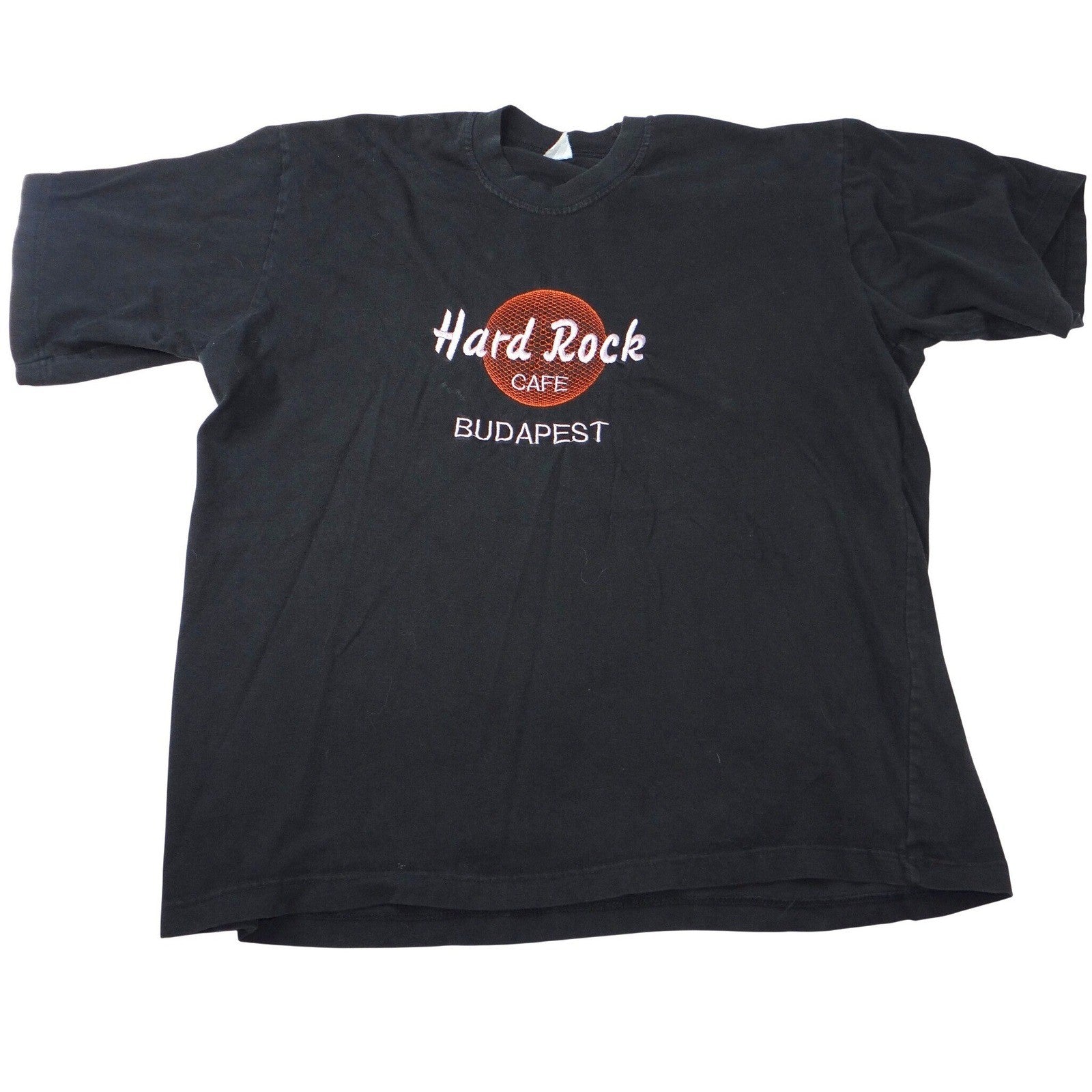 Hard Rock Cafe Budapest Black Embroidered T Shirt Mens XL