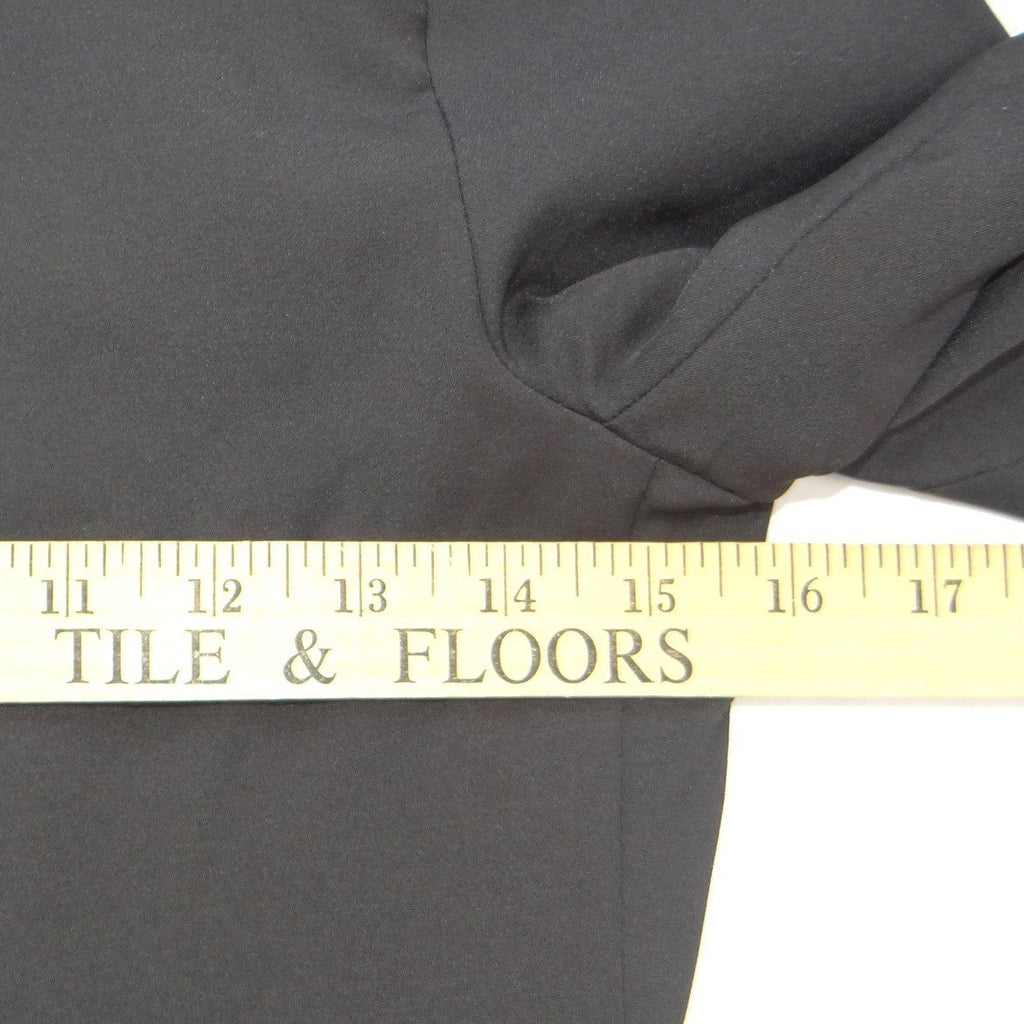 ZA&ZA Womens Black Open Front Blazer Stand Collar Contrast Sleeve Size Small