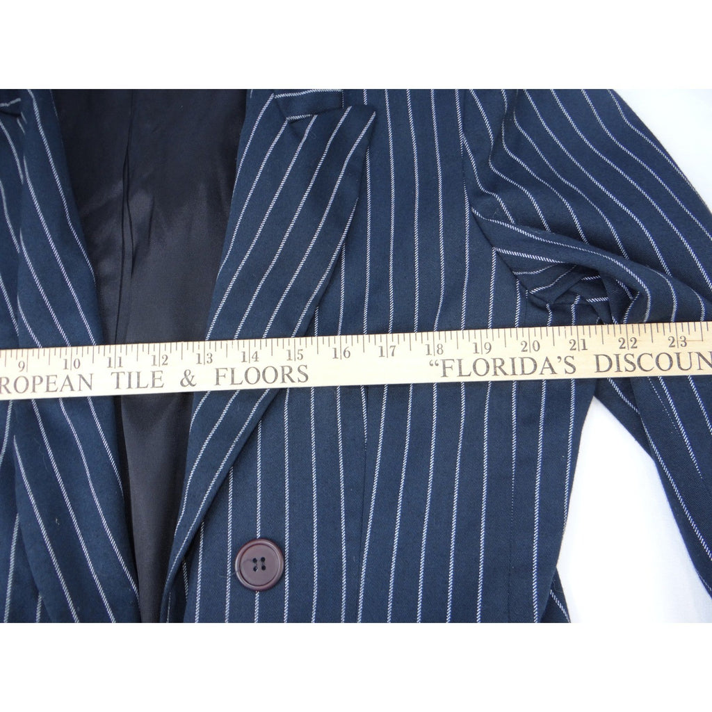 Siegel Pinstripe Double Breasted Blazer Navy White Size 16