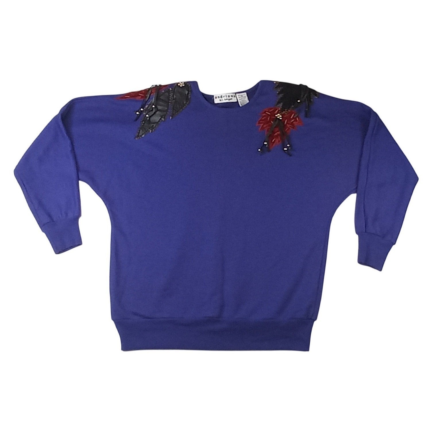 Adriano by I Fatigati Womens Purple Embellished Sweatshirt Size M