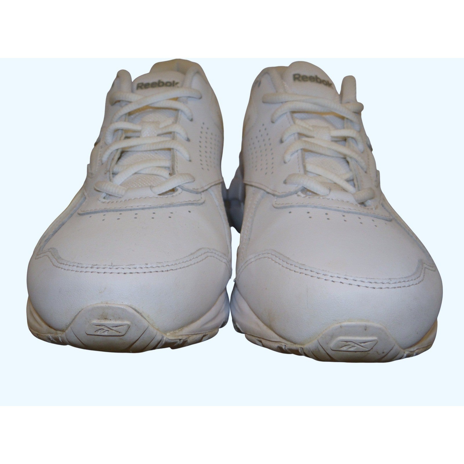 Reebok DMXMAX White Leather Wide 2E Walking Shoes Men's Size 8