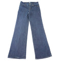 Cache Womens Dark Wash Wide Leg Jeans Blue Gold Braided Pocket Size 8