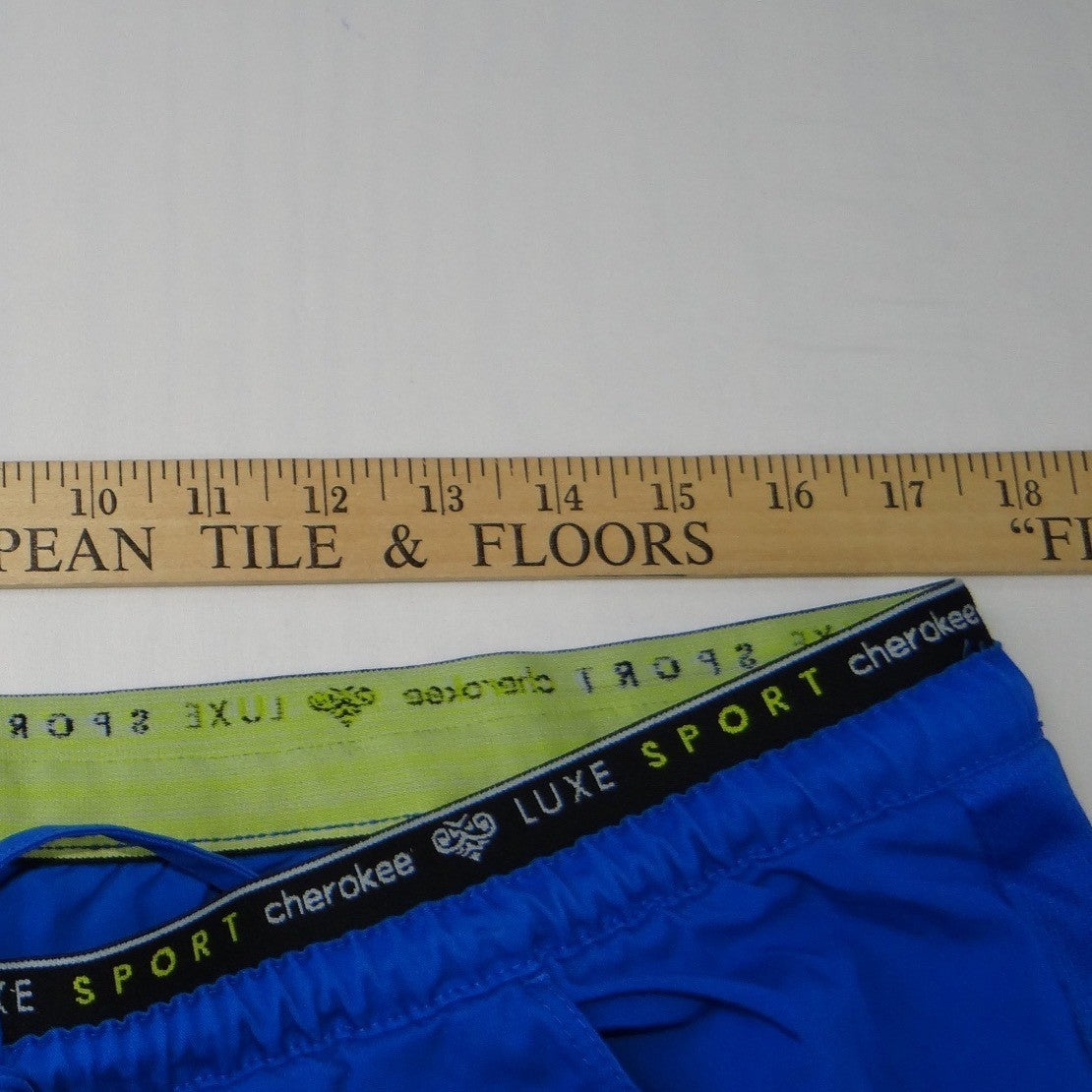 Cherokee Luxe Sport Royal Blue Scrub Pants Cargo Drawstring XL CK003