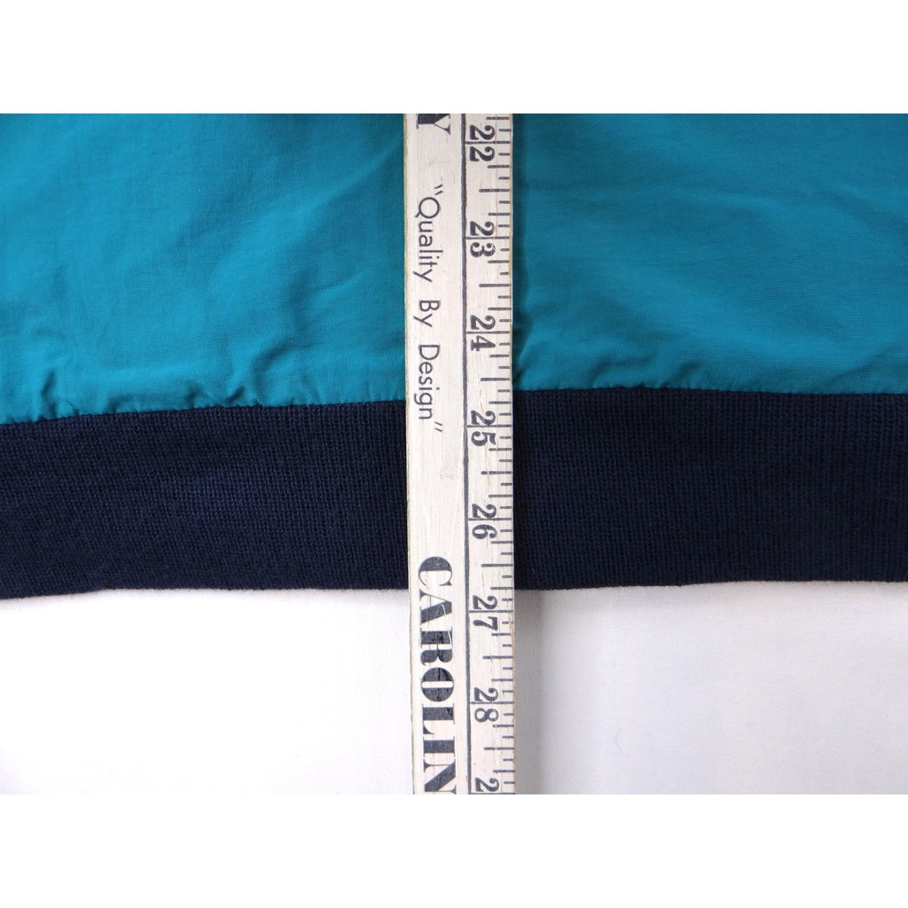 Vintage Lands End Teal Blue Fleece Lined Jacket Zip Up Collar L