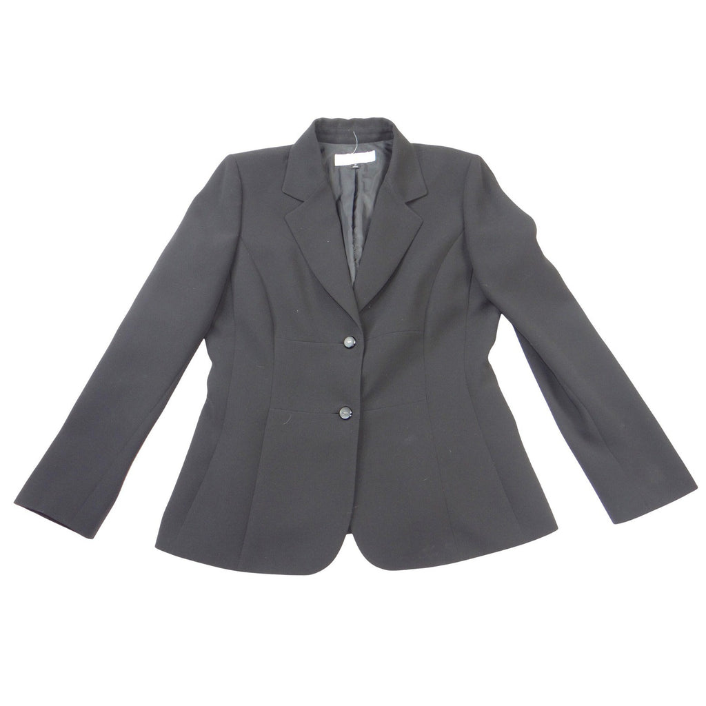 Tahari Arthur S. Levine Womens Black Two Button Tailored Blazer Jacket Size 12