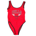 NBA Chicago Bulls Bodysuit Swimsuit Red High Cut Scoop Back Womens Medium
