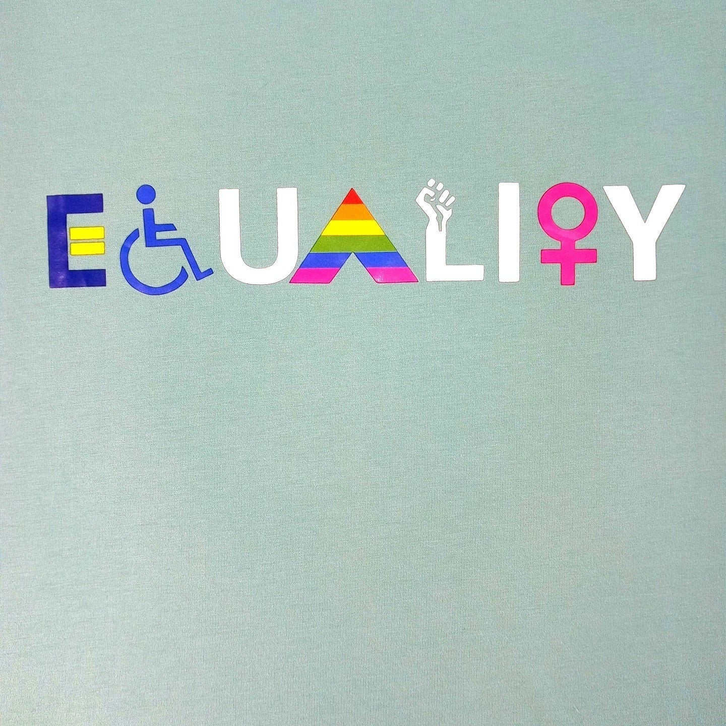 Equality Rainbow Fist Symbol Pride Graphic Tee Shirt Women's Size Small