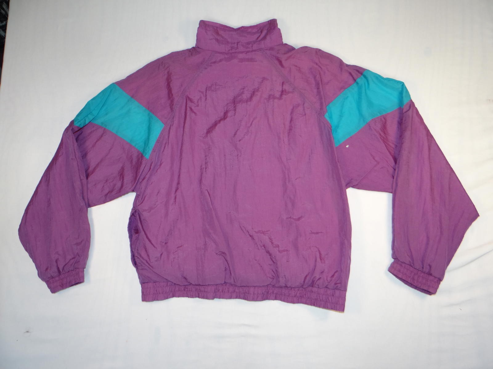 Vintage Reebok Women's Windbreaker Jacket Purple Teal White