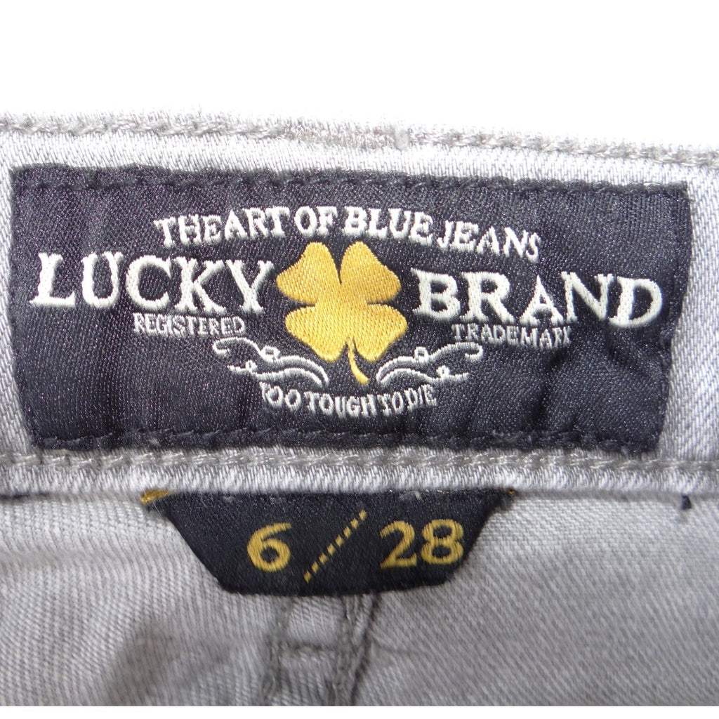 Lucky Brand Brooke Capri Grey Distressed Skinny Jeans Size 6 28 Light Wash
