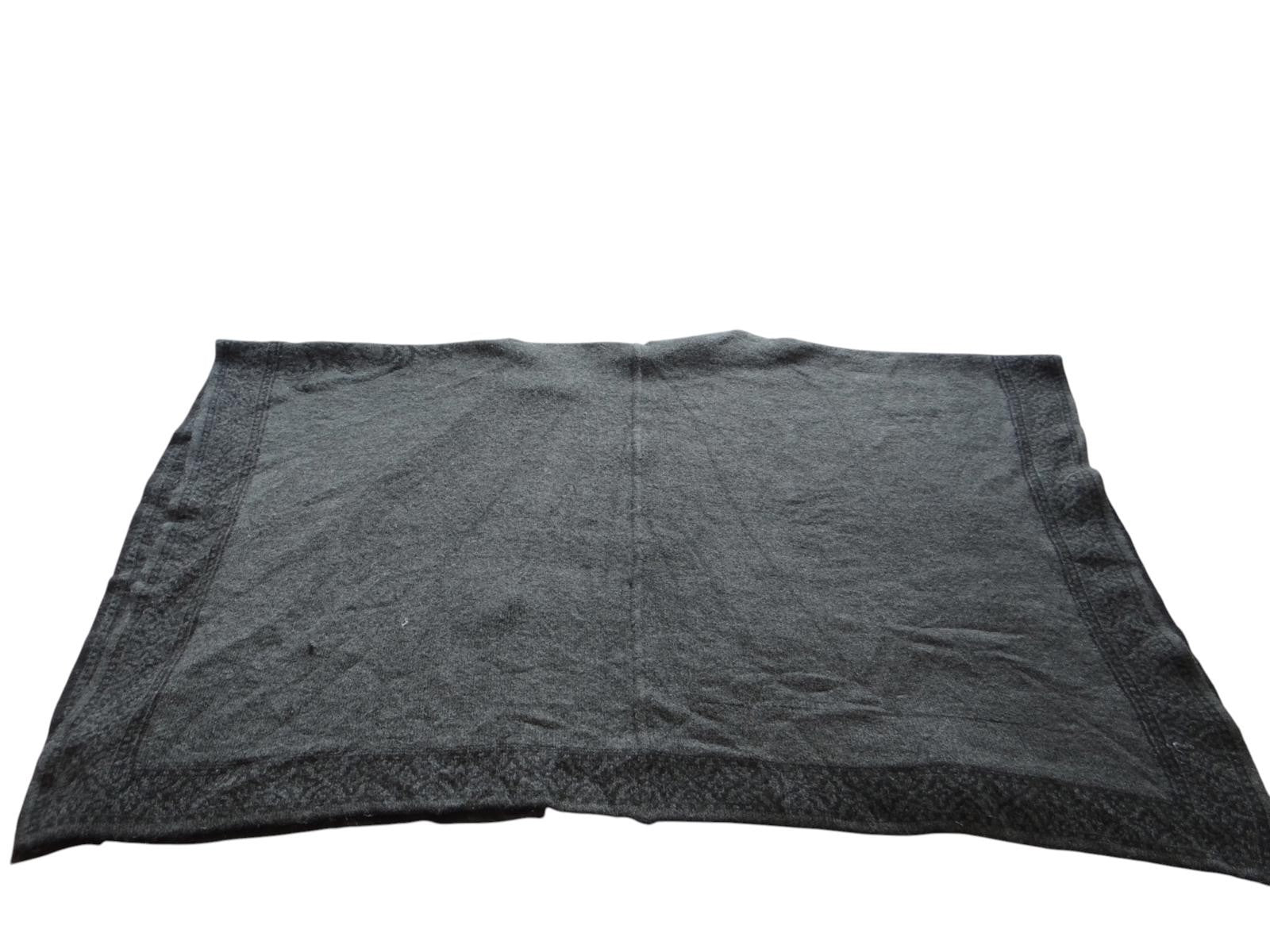 Black and Gray Women's Wool Wrap Shawl with Toggle Closure