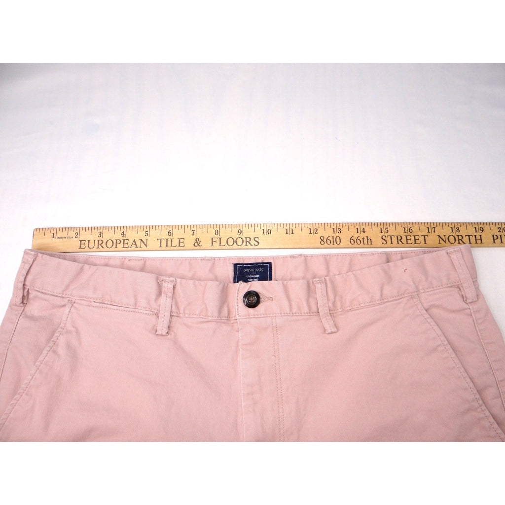 Gap Khakis Lived In Short Mens Pink Cotton Blend Flat Front Size 36