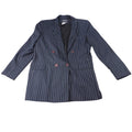 Siegel Pinstripe Double Breasted Blazer Navy White Size 16