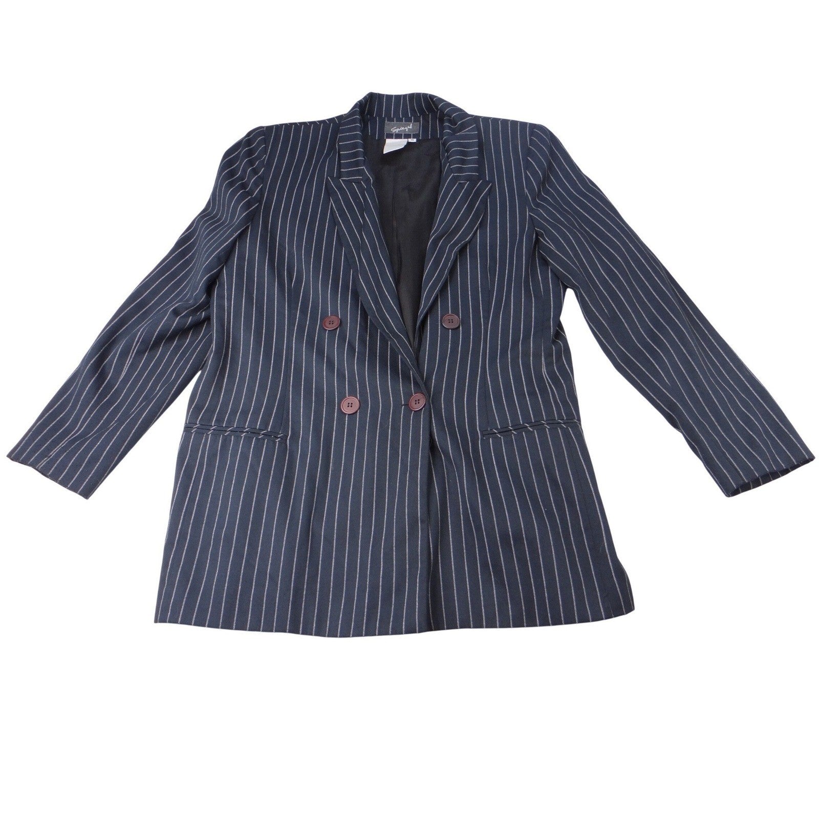 Siegel Pinstripe Double Breasted Blazer Navy White Size 16