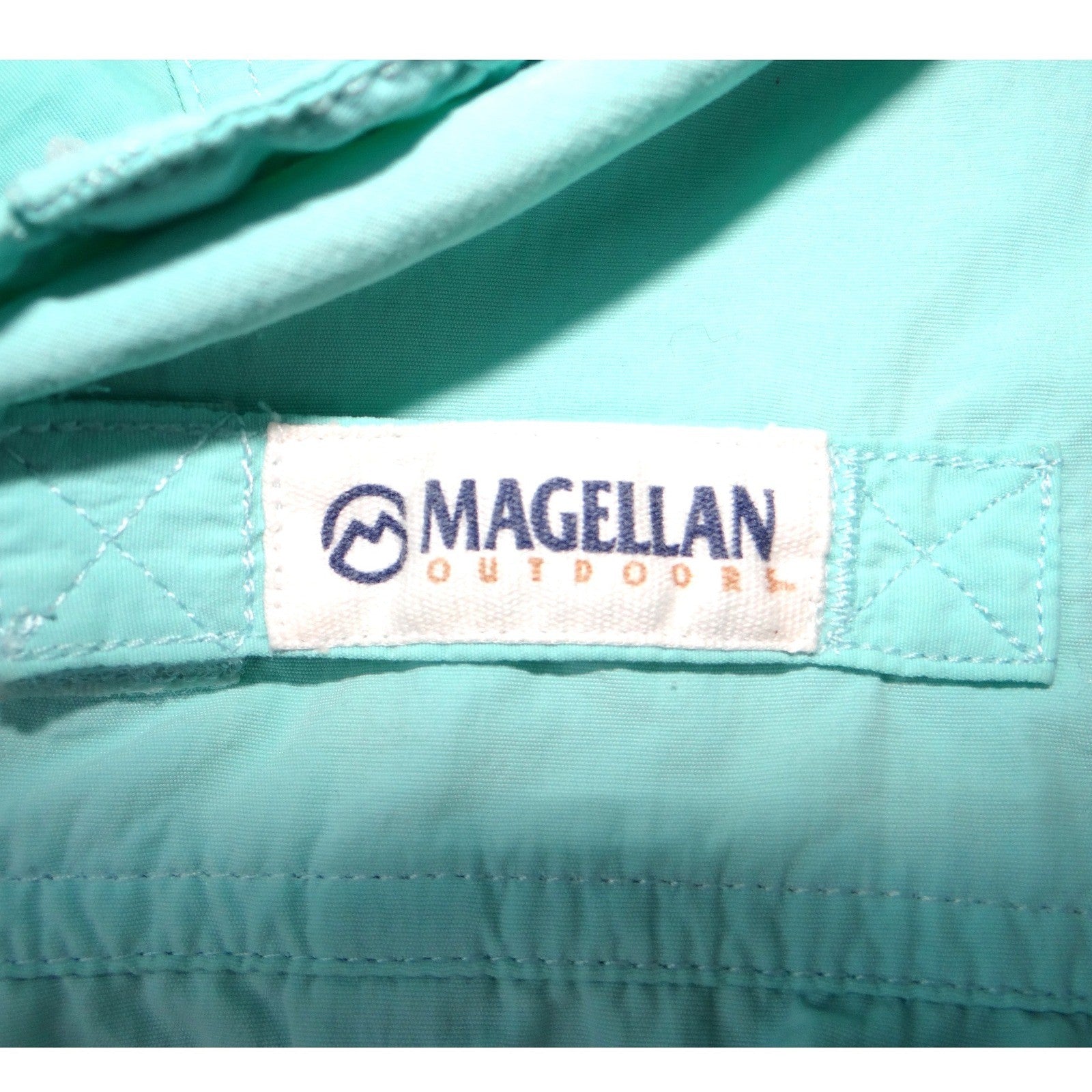 Vintage Magellan Outdoors Mens Teal Short Sleeve Button Up Fishing Shirt Large