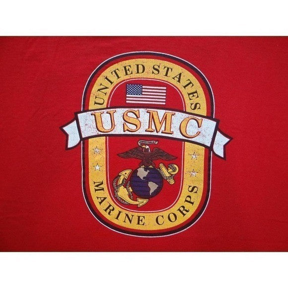 Vintage USMC United States Marine Corps Red T-Shirt Mens Large Made in USA