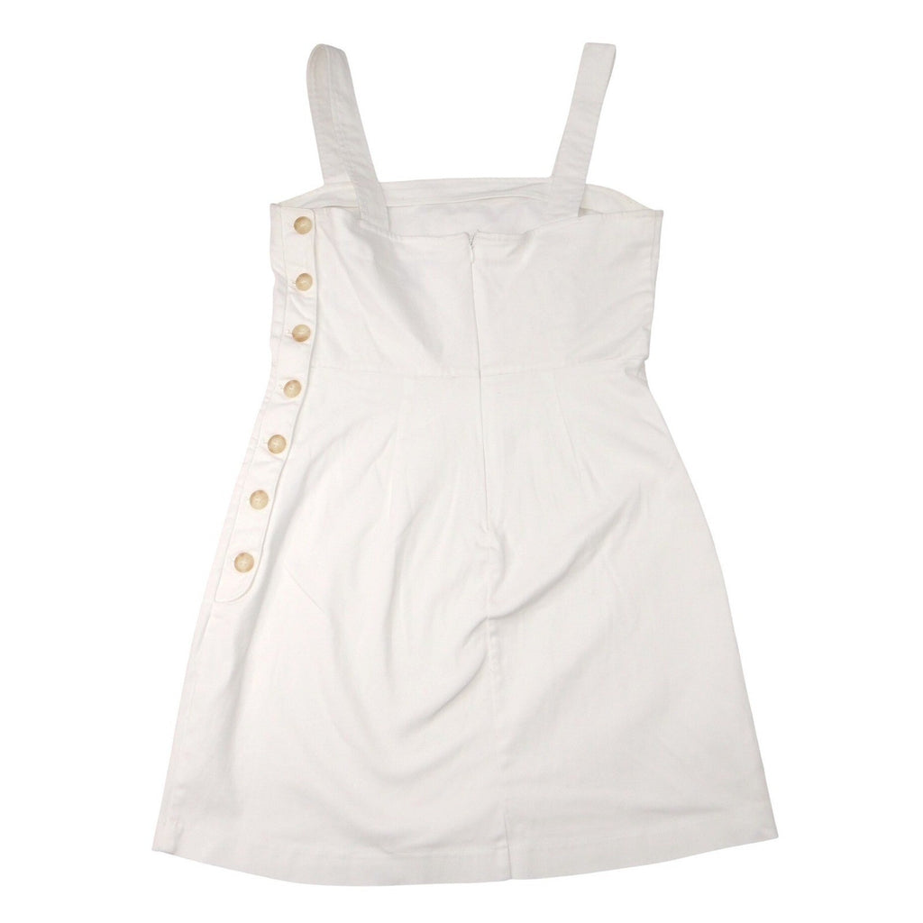 Forever 21 White Square Neck Button Side Mini Dress Size Medium