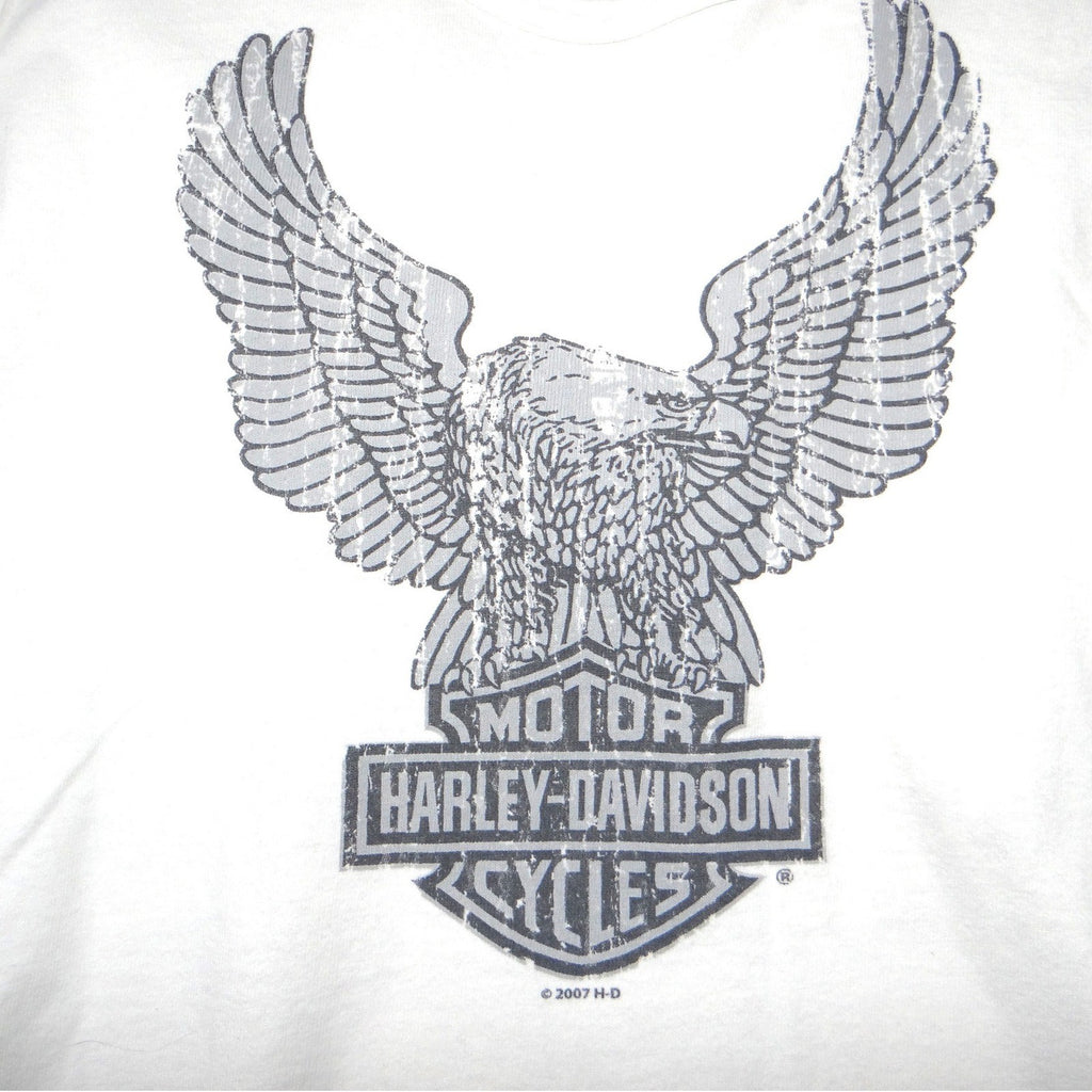 Harley Davidson Motorcycles Eagle Tank Top White Mens Size
