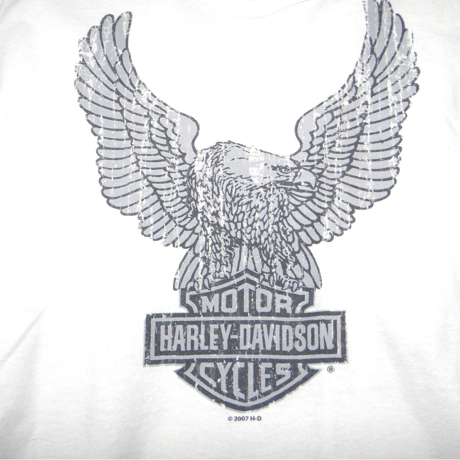 Harley Davidson Motorcycles Eagle Tank Top White Mens Size