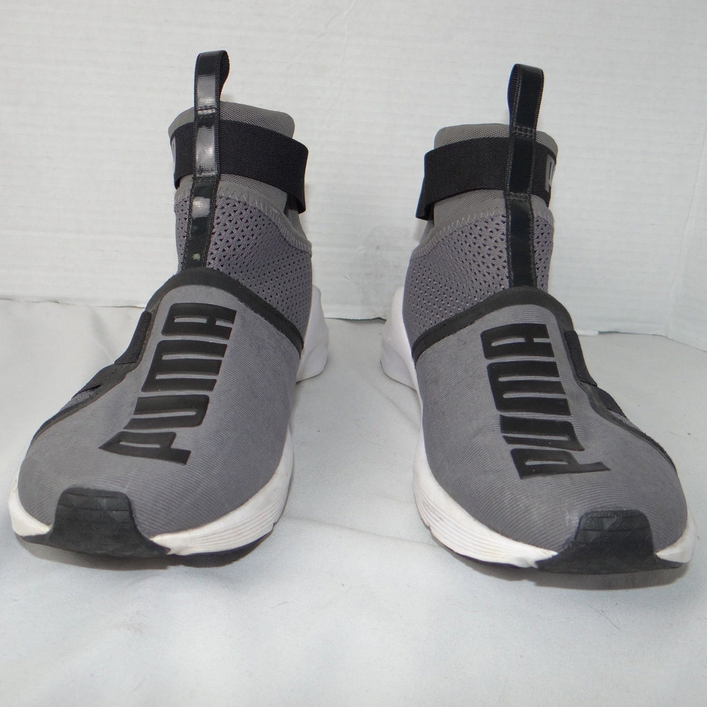 Puma Fierce Core Kids High Top Sneakers Grey Black Slip On Size 5.5Y