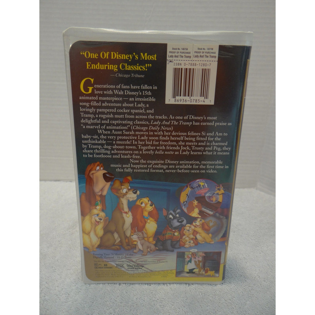 Lady and the Tramp VHS Walt Disney Masterpiece Collection Fully Restored