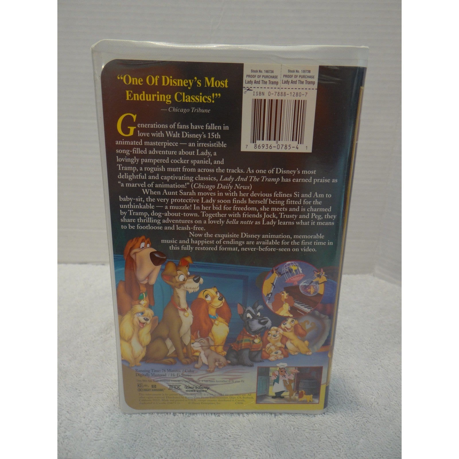 Lady and the Tramp VHS Walt Disney Masterpiece Collection Fully Restored