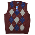 NWT-Blue Ocean Mens Burgundy Argyle V Neck Sweater Vest XL Acrylic Sleeveless