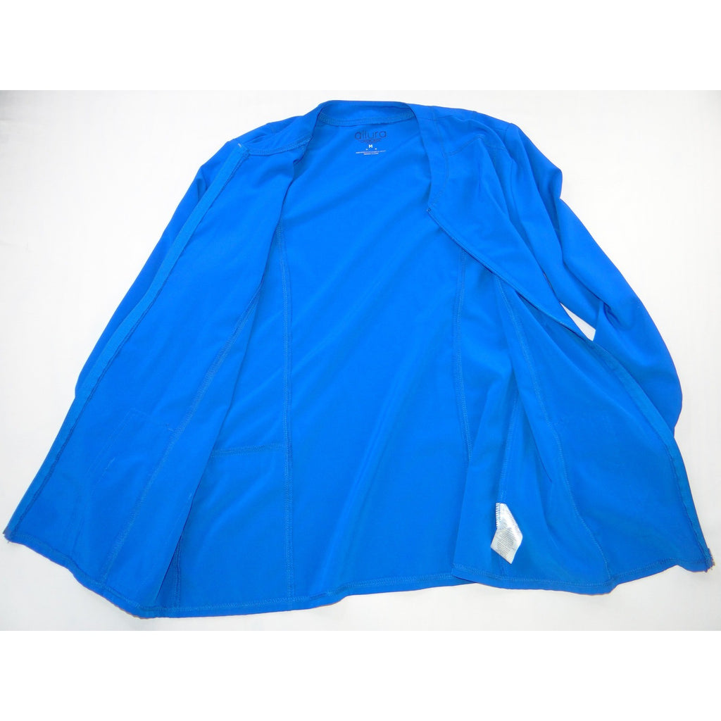 Allura by Cherokee Royal Blue Scrub Set V-Neck Top Small & Zip Jacket Medium