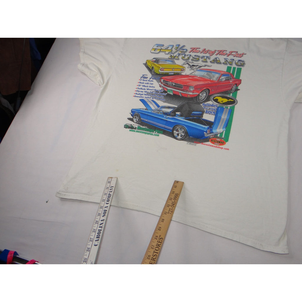 White Gildan Ultra Cotton 64 1/2 The 1st of The First Mustang T Shirt Size 2XL